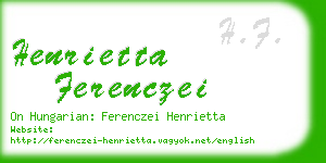 henrietta ferenczei business card